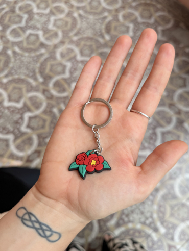 Llavero flor $15.000 con tarjeta