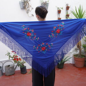 Mantón Simil Manila- Azul