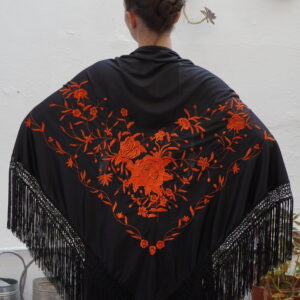 Mantón Simil Manila-con Naranja