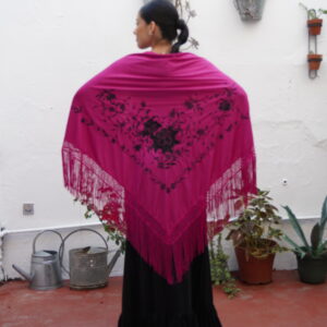 Mantón Simil Manila- Magenta