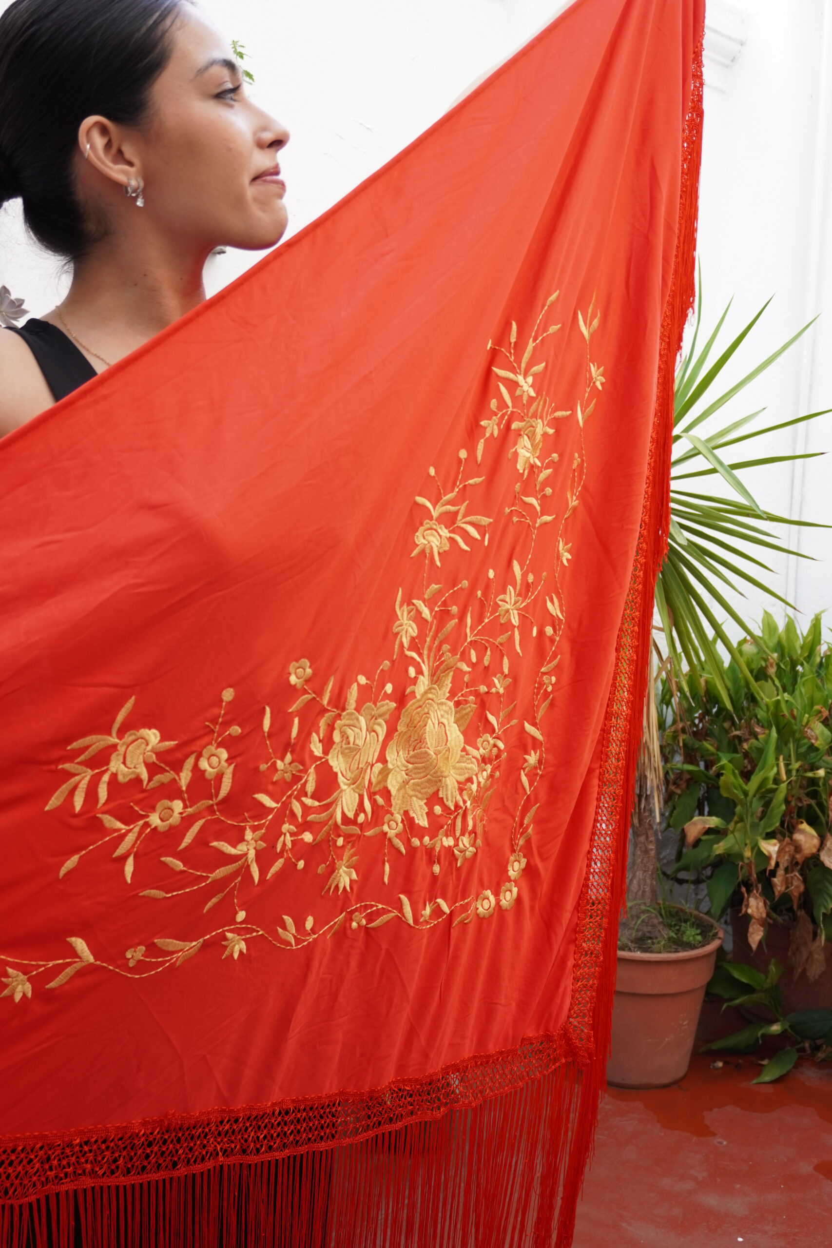 Mantón Simil Manila- Rojo - Imagen 2